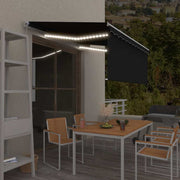 Tenda na ručno uvlačenje s roletom LED 3,5 x 2,5 m antracit