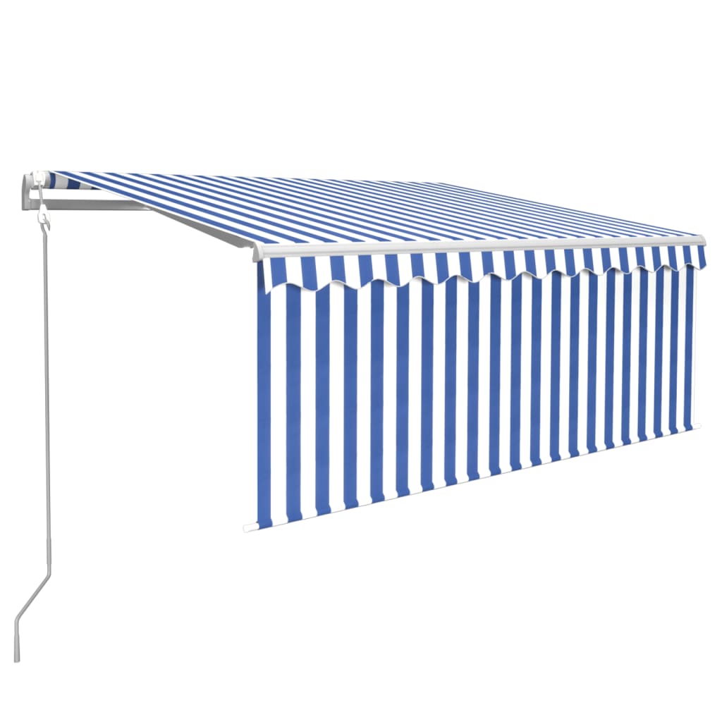 Automatska tenda s roletom i senzorom LED 3,5x2,5m plavo-bijela