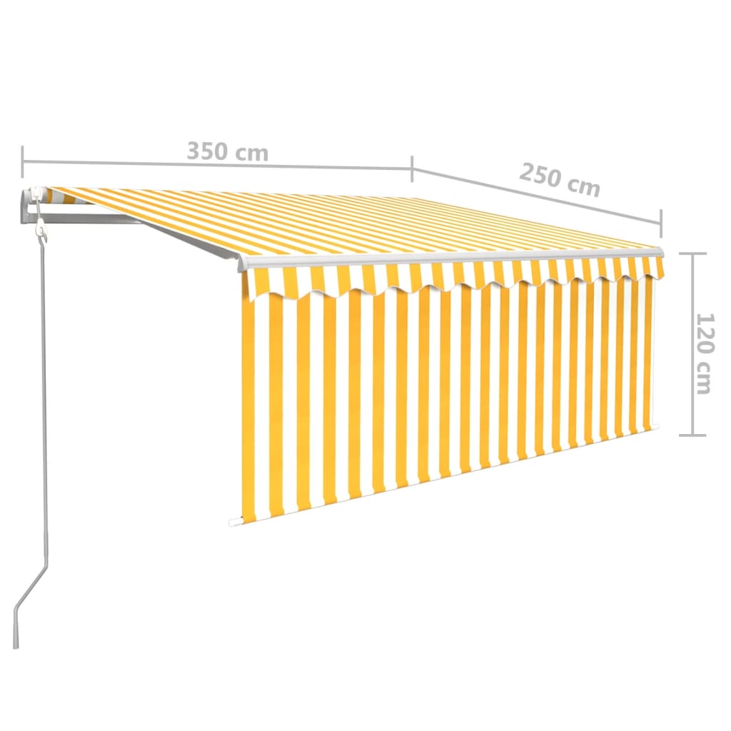 Automatska tenda s roletom i senzorom LED 3,5x2,5 m žuto-bijela