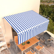 Tenda na ručno uvlačenje s roletom 4 x 3 m plavo-bijela