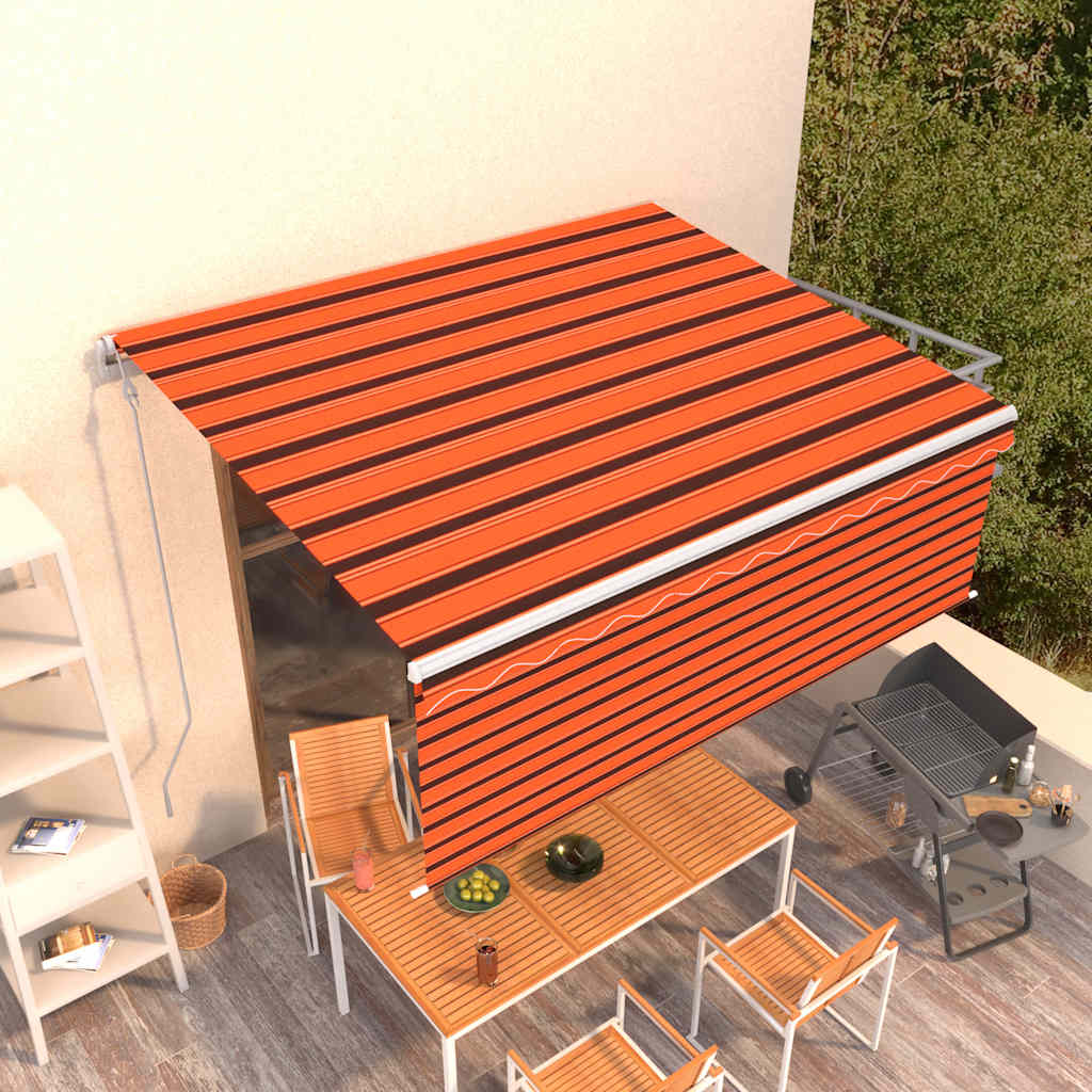 Automatska tenda na uvlačenje s roletom 4x3 m narančasto-smeđa