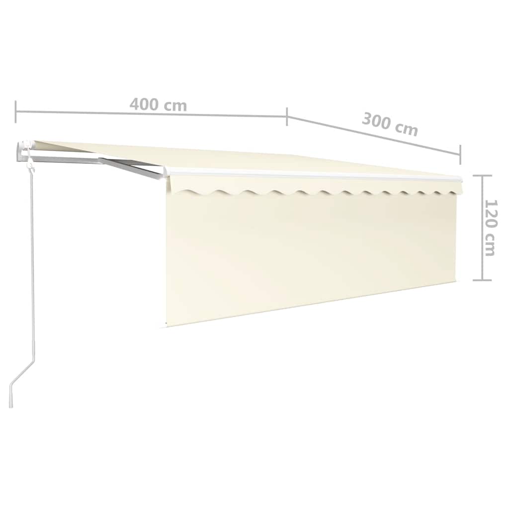 Automatska tenda s roletom i senzorom LED 4 x 3 m krem