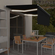 Tenda na ručno uvlačenje s roletom LED 4,5 x 3 m antracit