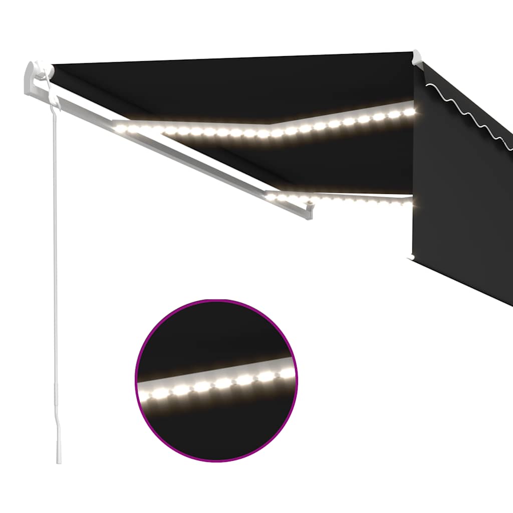 Automatska tenda s roletom i senzorom LED 4,5 x 3 m antracit