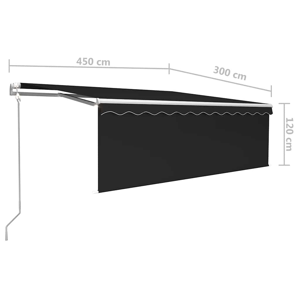 Automatska tenda s roletom i senzorom LED 4,5 x 3 m antracit
