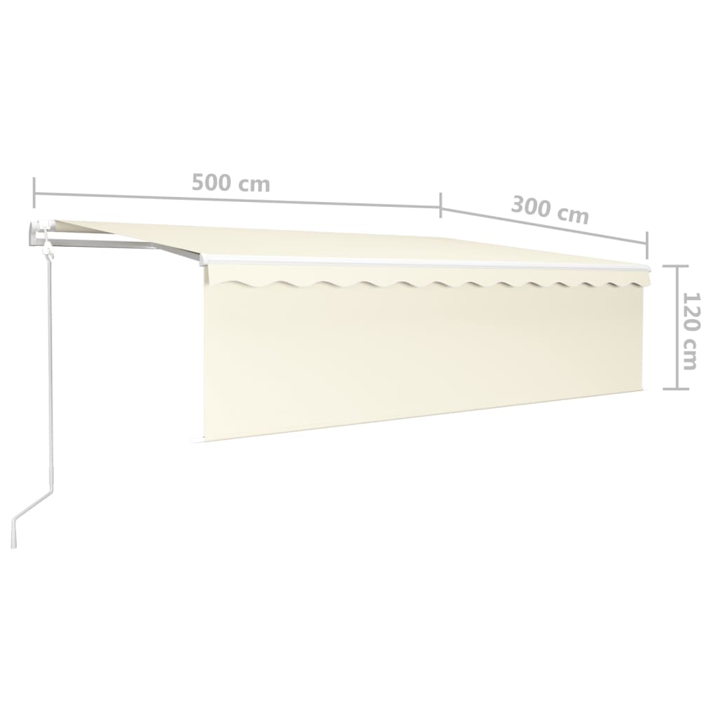 Automatska tenda s roletom i senzorom LED 5 x 3 m krem