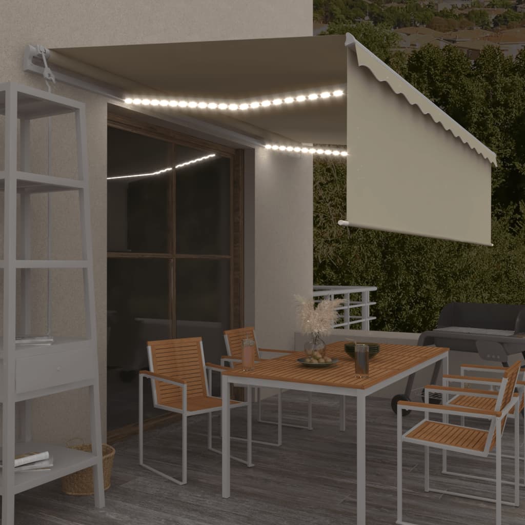 Automatska tenda s roletom i senzorom LED 5 x 3 m krem