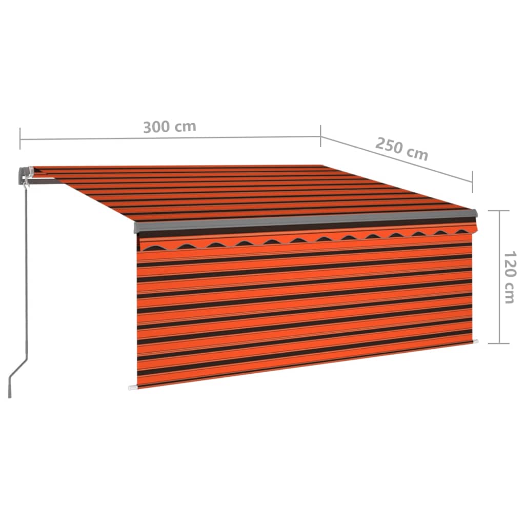 Tenda na ručno uvlačenje s roletom 3 x 2,5 m narančasto-smeđa