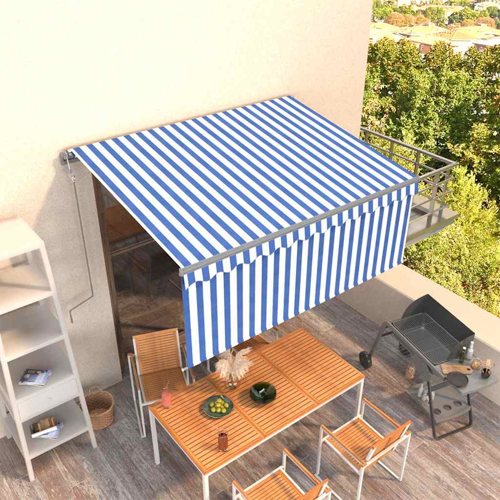 Automatska tenda na uvlačenje s roletom 3 x 2,5 m plavo-bijela