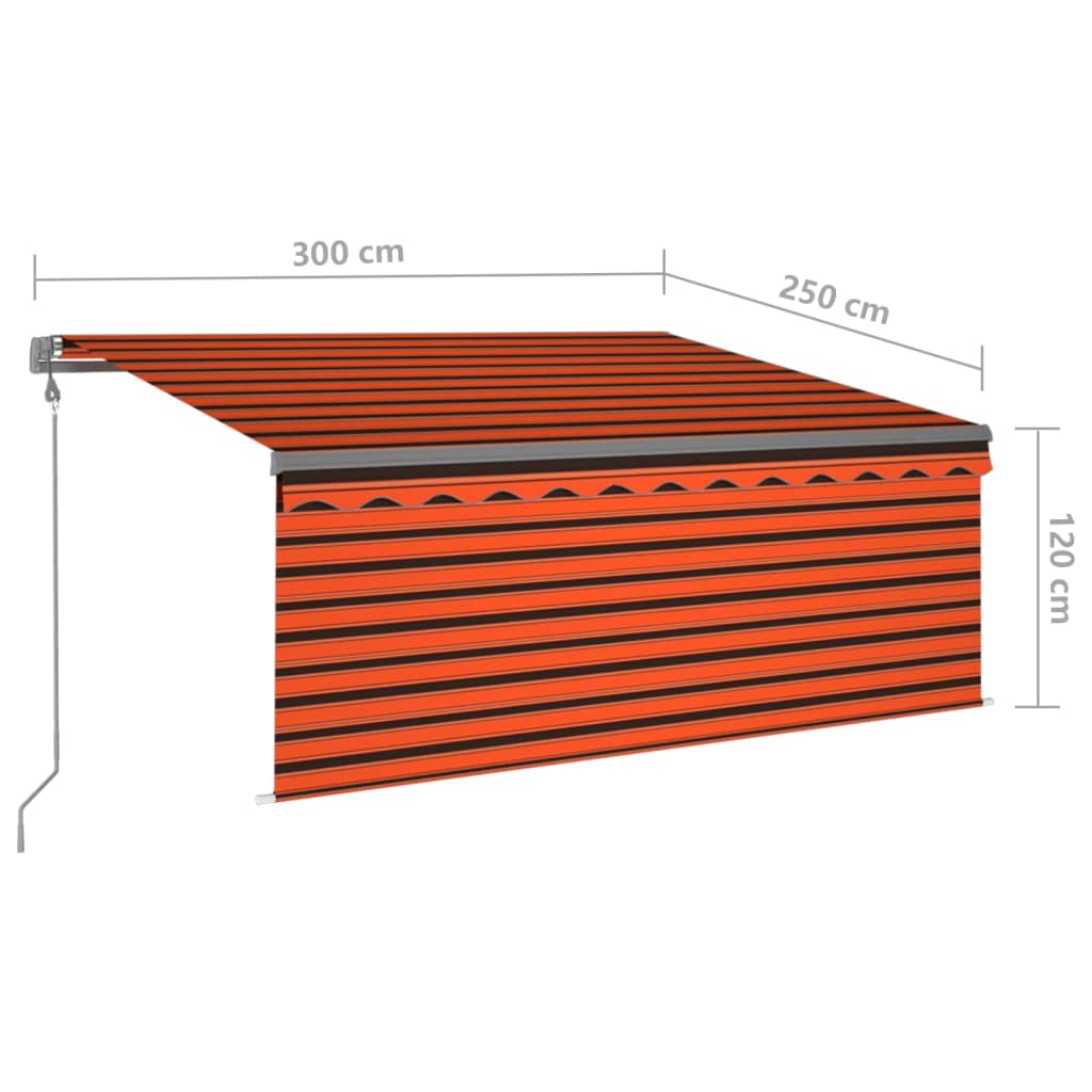 Automatska tenda na uvlačenje s roletom 3x2,5m narančasto-smeđa