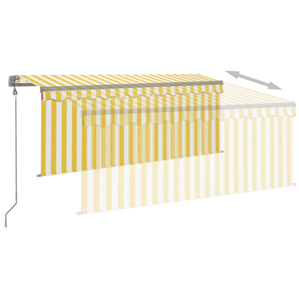 Automatska tenda s roletom i senzorom LED 3 x 2,5 m žuto-bijela