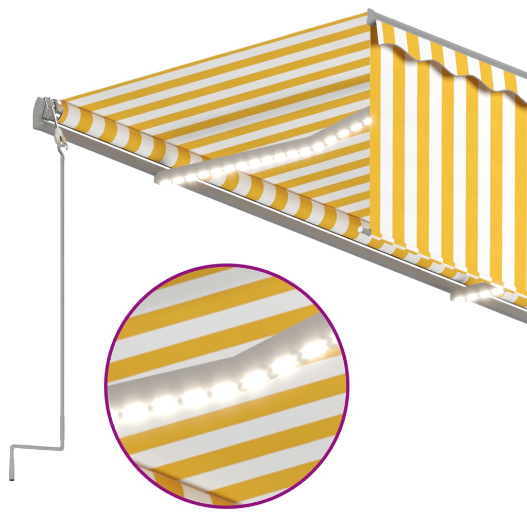 Automatska tenda s roletom i senzorom LED 3 x 2,5 m žuto-bijela