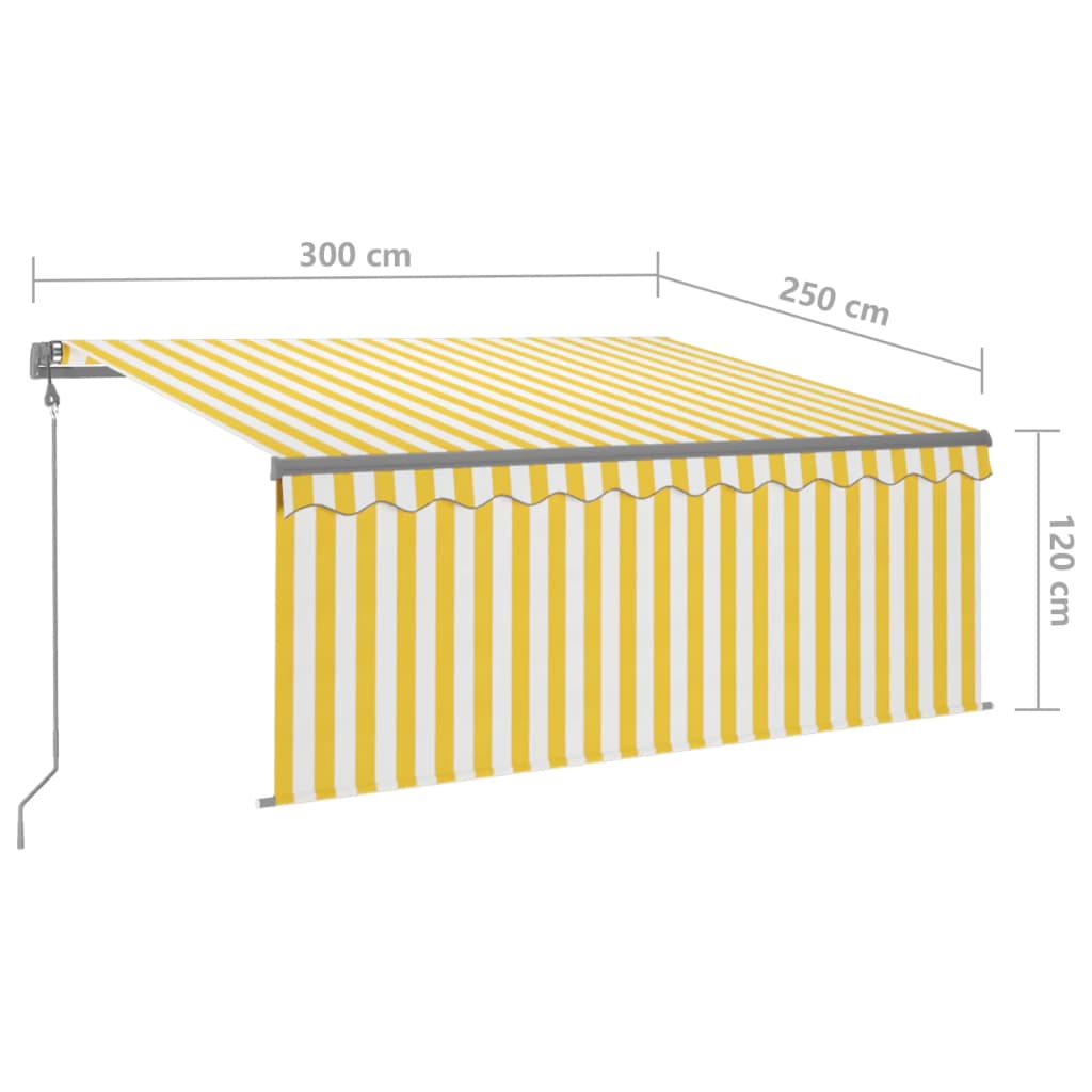 Automatska tenda s roletom i senzorom LED 3 x 2,5 m žuto-bijela