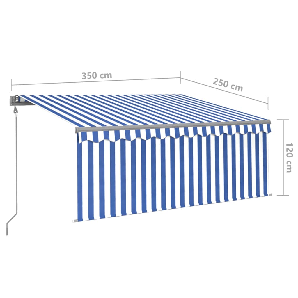 Automatska tenda na uvlačenje s roletom 3,5x2,5 m plavo-bijela