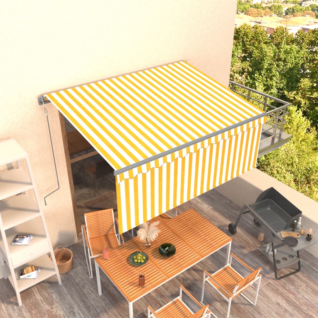 Automatska tenda na uvlačenje s roletom 3,5 x 2,5 m žuto-bijela