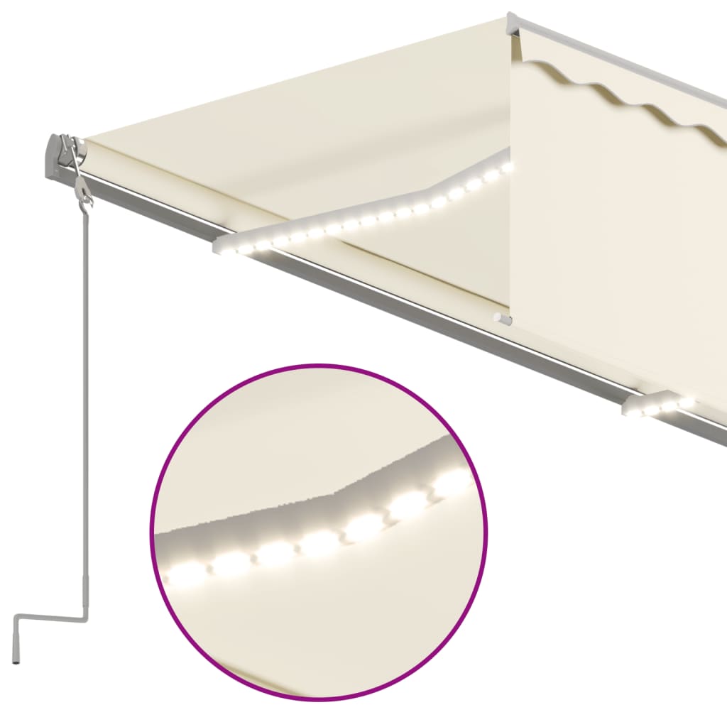 Automatska tenda s roletom i senzorom LED 3,5 x 2,5 m krem
