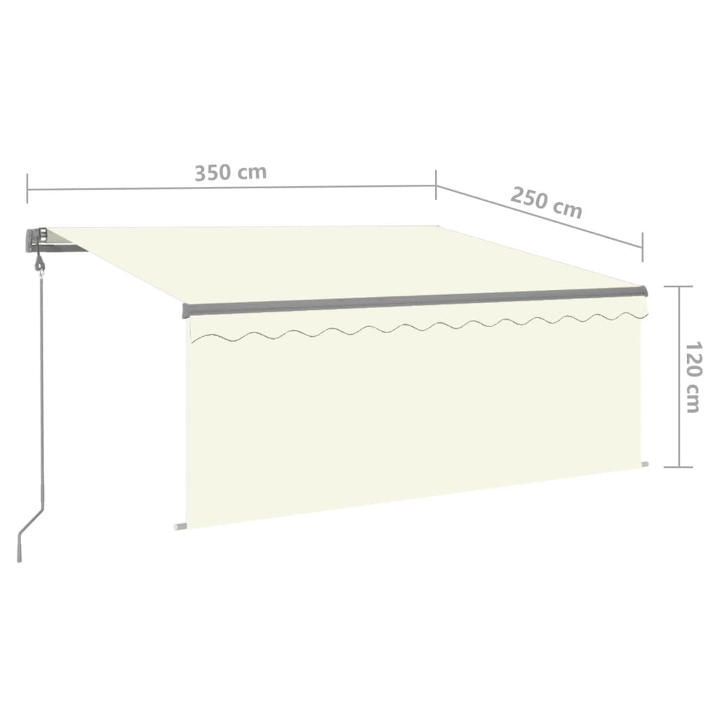 Automatska tenda s roletom i senzorom LED 3,5 x 2,5 m krem