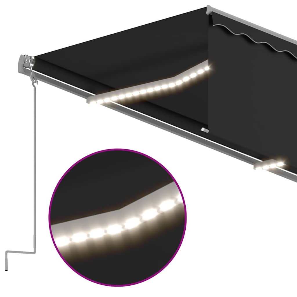 Automatska tenda s roletom i senzorom LED 3,5 x 2,5 m antracit
