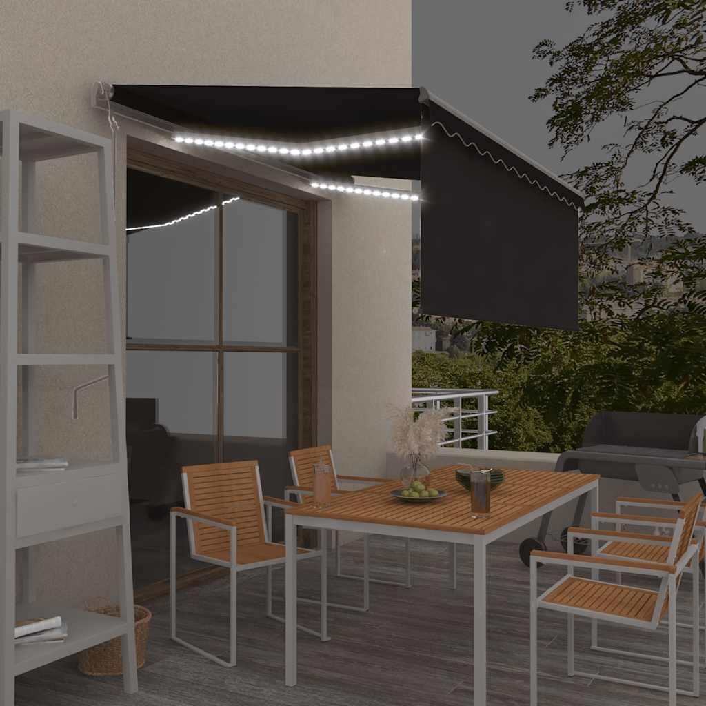 Automatska tenda s roletom i senzorom LED 3,5 x 2,5 m antracit