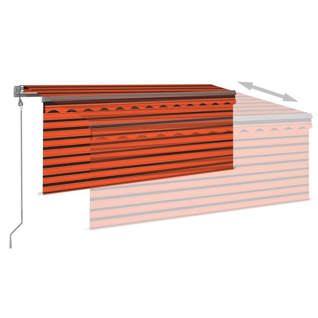 Automatska tenda roleta i senzor LED 3,5x2,5 m narančasto-smeđa