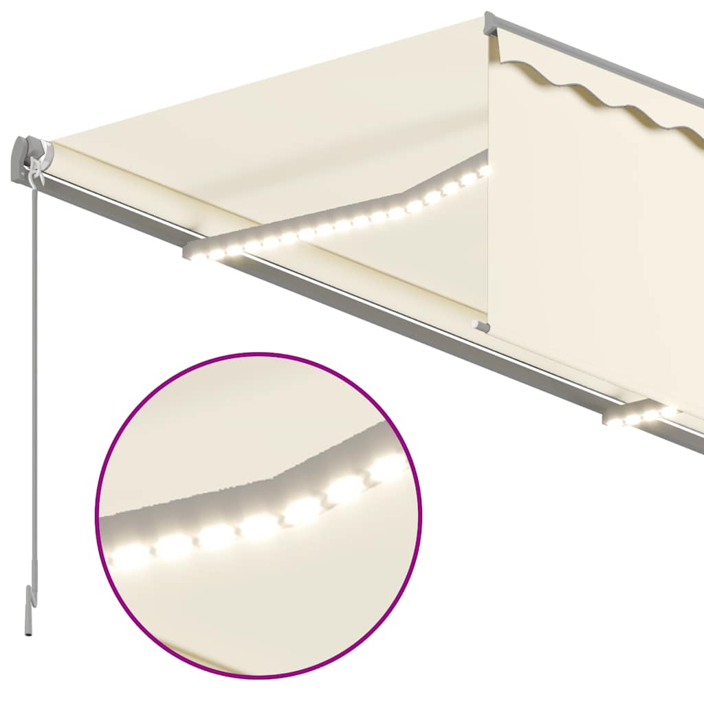 Automatska tenda s roletom i senzorom LED 4 x 3 m krem