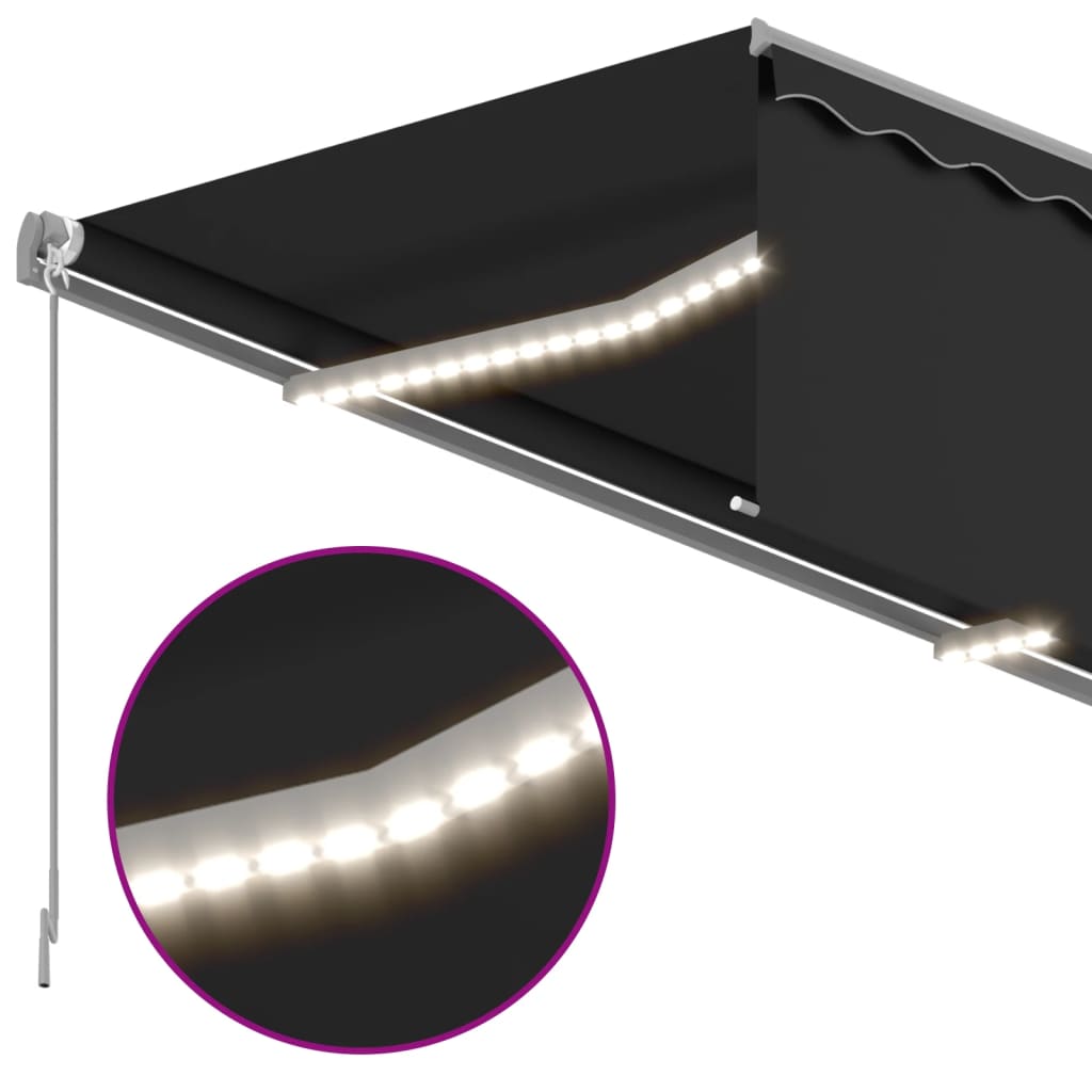 Automatska tenda s roletom i senzorom LED 4 x 3 m antracit