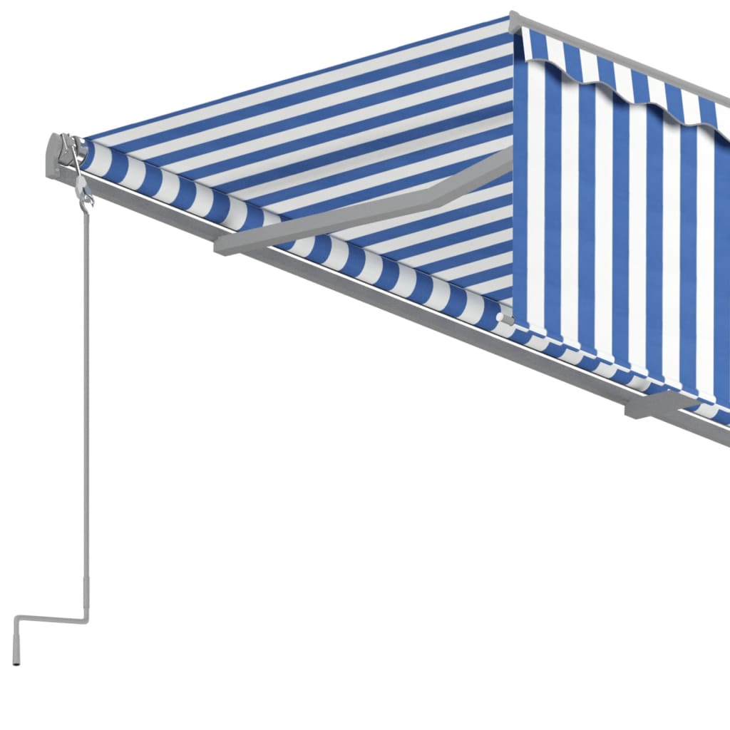 Automatska tenda na uvlačenje s roletom 4,5 x 3 m plavo-bijela