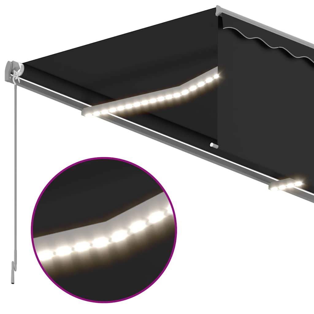 Automatska tenda s roletom i senzorom LED 4,5 x 3 m antracit