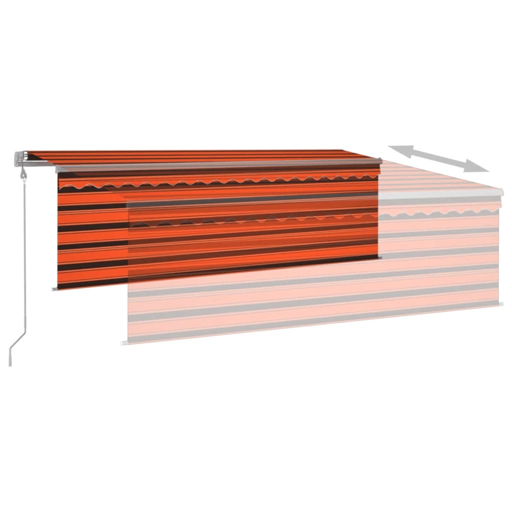 Automatska tenda roleta i senzor LED 4,5 x 3 m narančasto-smeđa