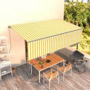 Tenda na ručno uvlačenje s roletom 5 x 3 m žuto-bijela