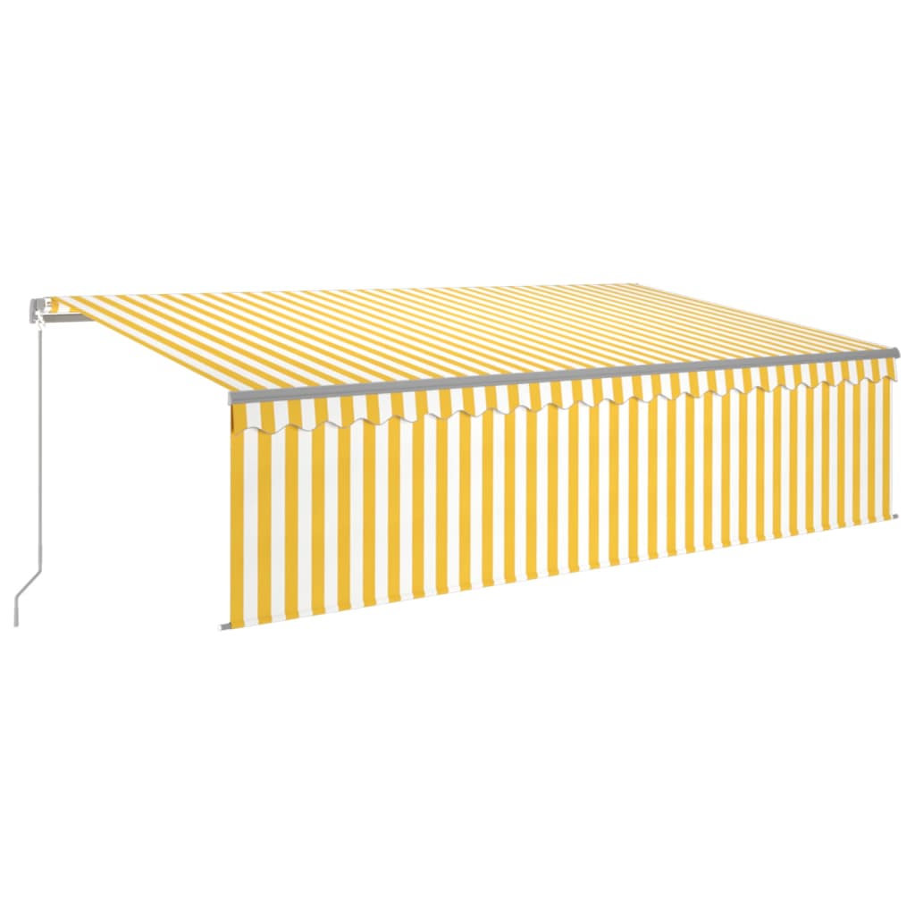 Tenda na ručno uvlačenje s roletom LED 5 x 3 m žuto-bijela