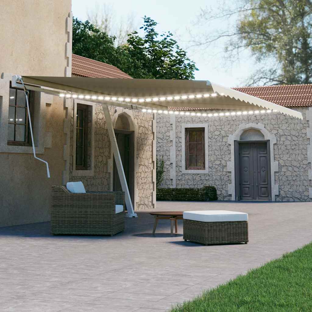 Tenda na ručno uvlačenje LED narančasto-smeđa