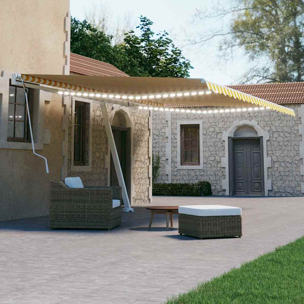 Tenda na ručno uvlačenje LED narančasto-smeđa