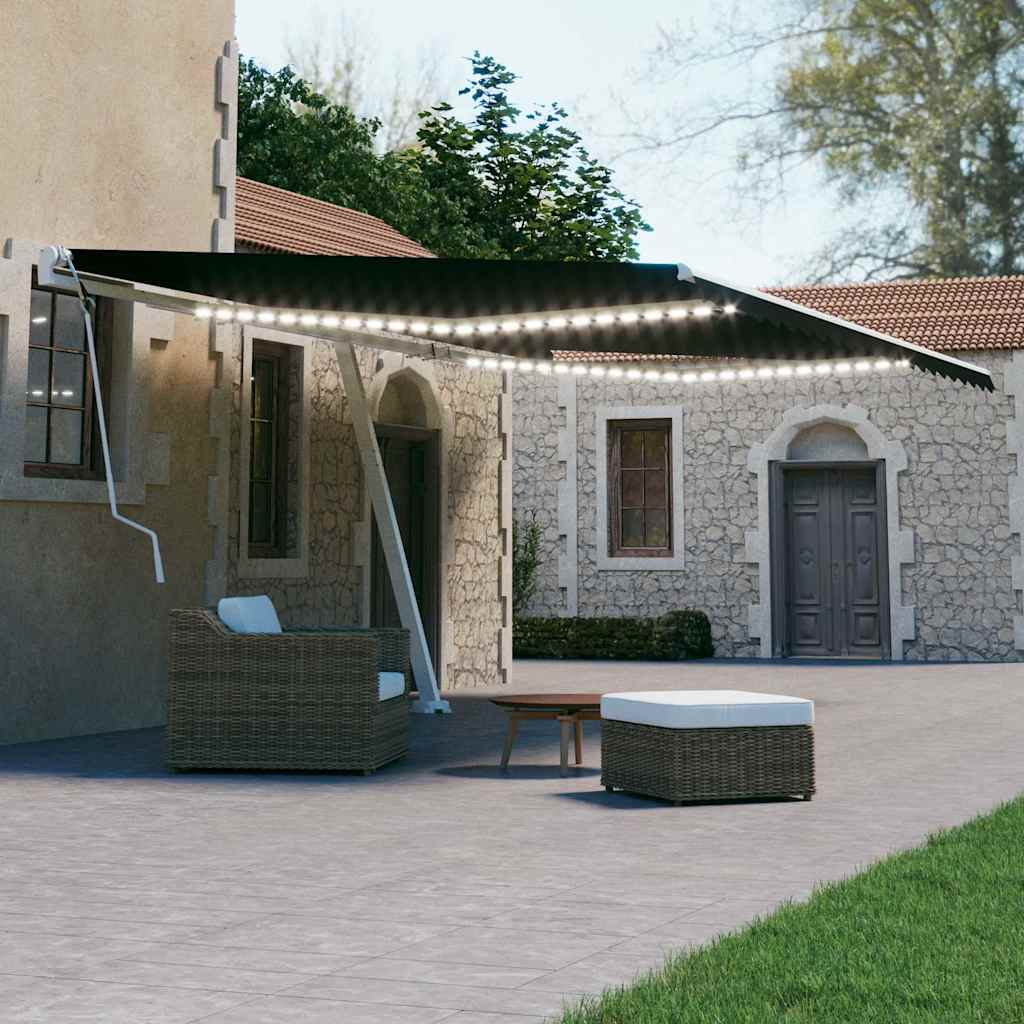 Tenda na ručno uvlačenje LED narančasto-smeđa