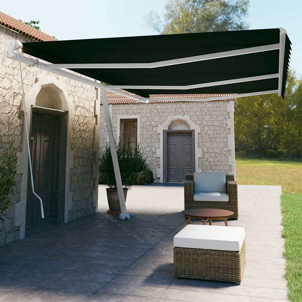 Tenda na ručno uvlačenje sa stupovima