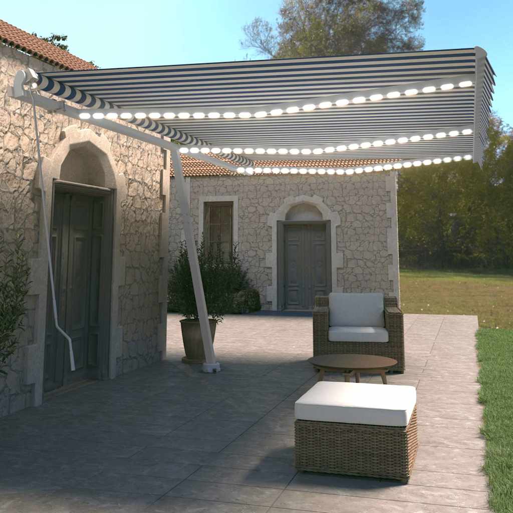 Tenda na ručno uvlačenje LED narančasto-smeđa