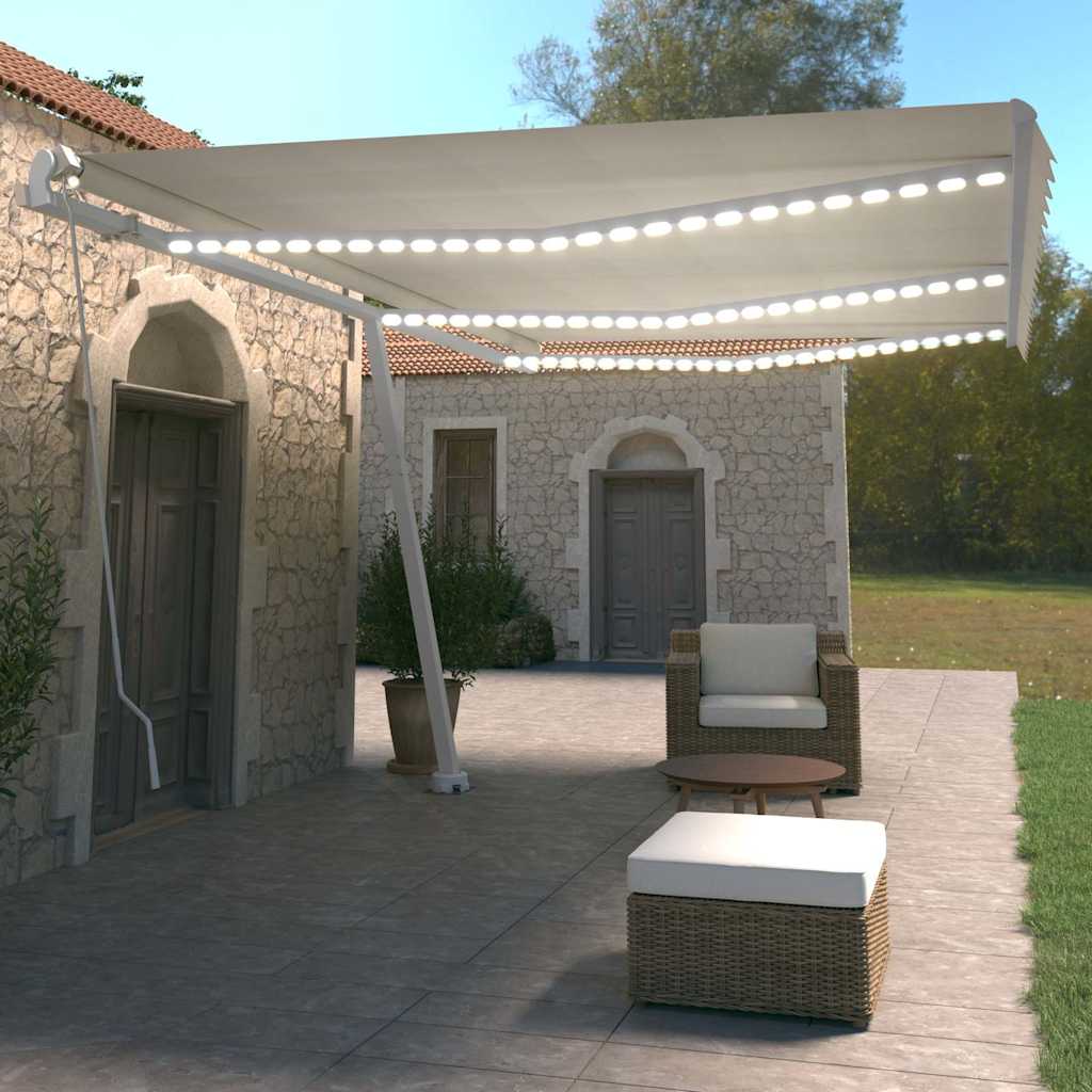 Tenda na ručno uvlačenje LED narančasto-smeđa