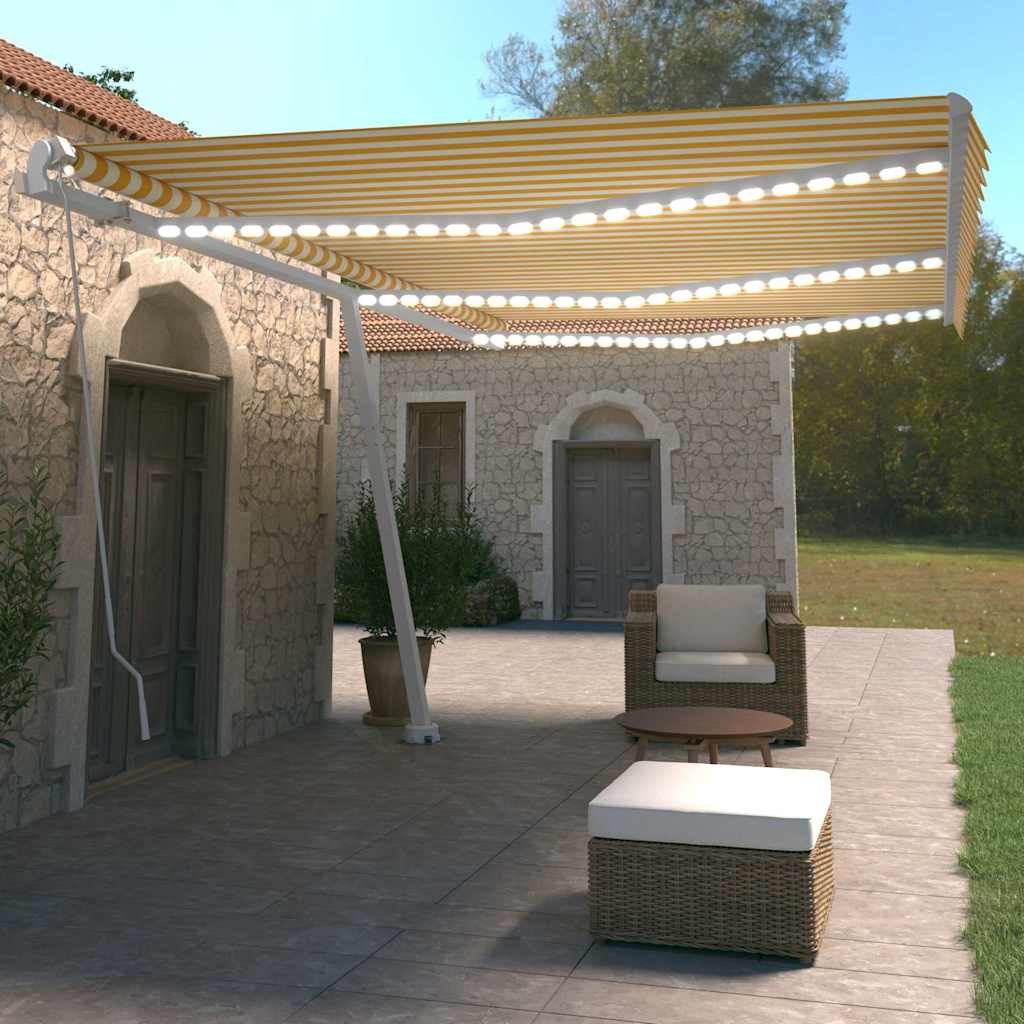 Tenda na ručno uvlačenje LED narančasto-smeđa