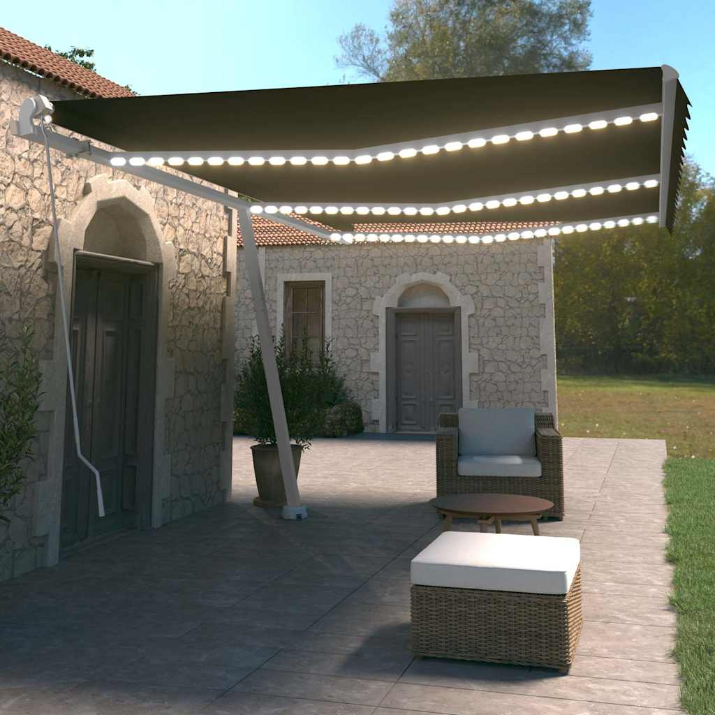Tenda na ručno uvlačenje LED narančasto-smeđa
