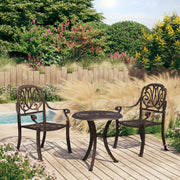 3-dijelni bistro set od lijevanog aluminija brončani