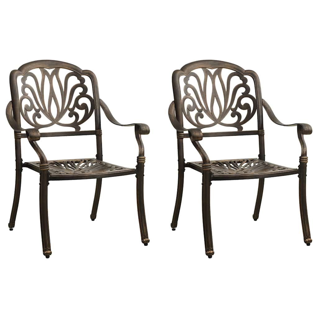 3-dijelni bistro set od lijevanog aluminija brončani