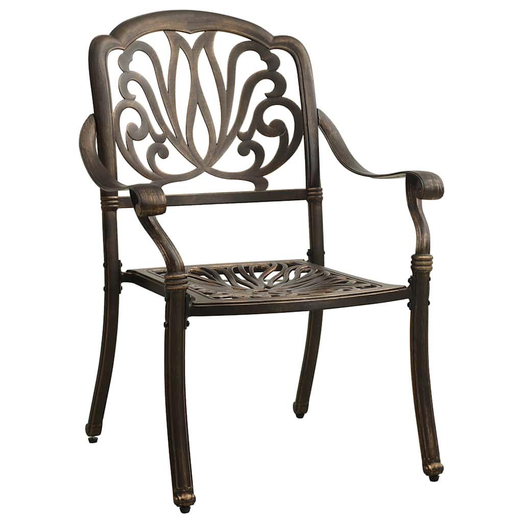 3-dijelni bistro set od lijevanog aluminija brončani