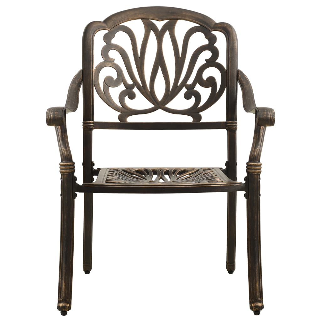 3-dijelni bistro set od lijevanog aluminija brončani