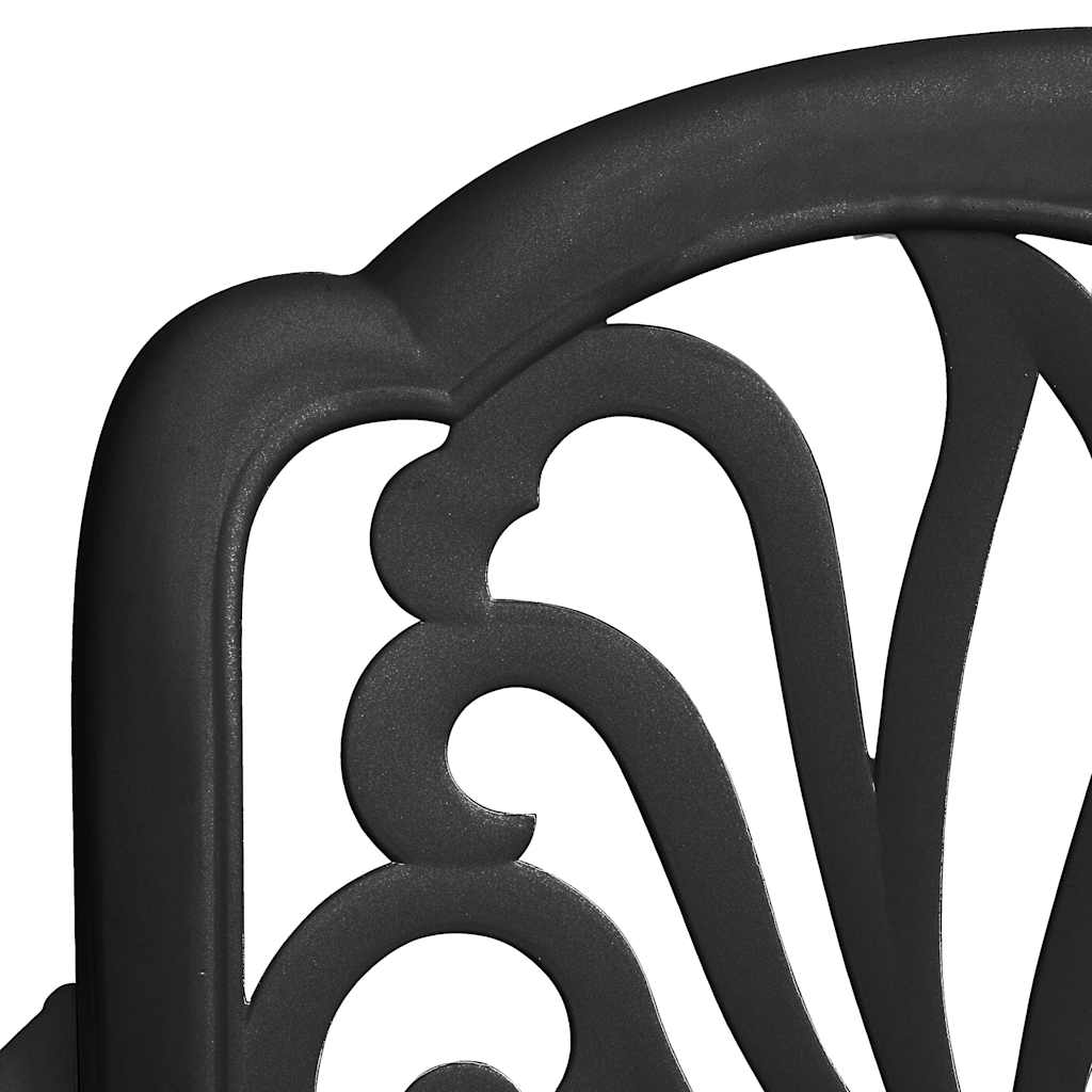 3-dijelni bistro set od lijevanog aluminija crni