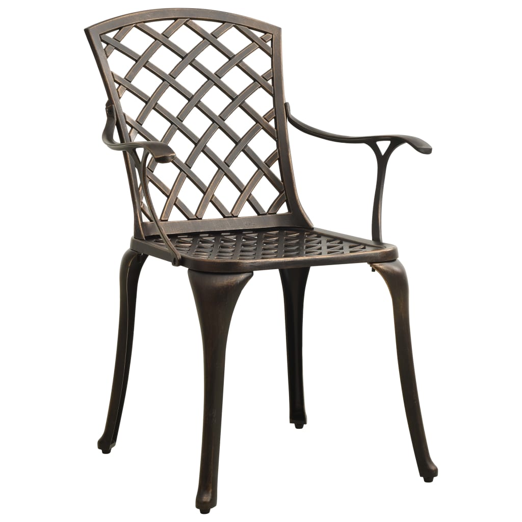 3-dijelni bistro set od lijevanog aluminija brončani