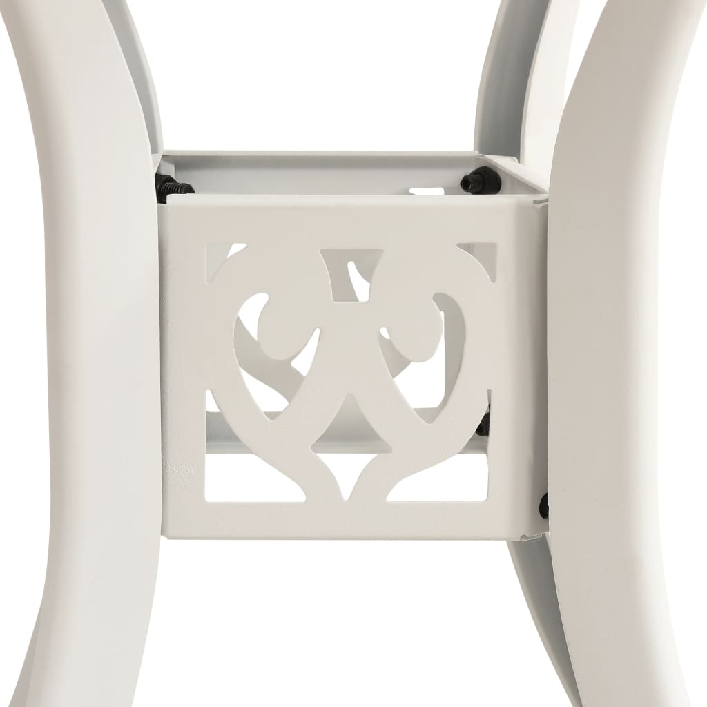 3-dijelni bistro set od lijevanog aluminija bijeli