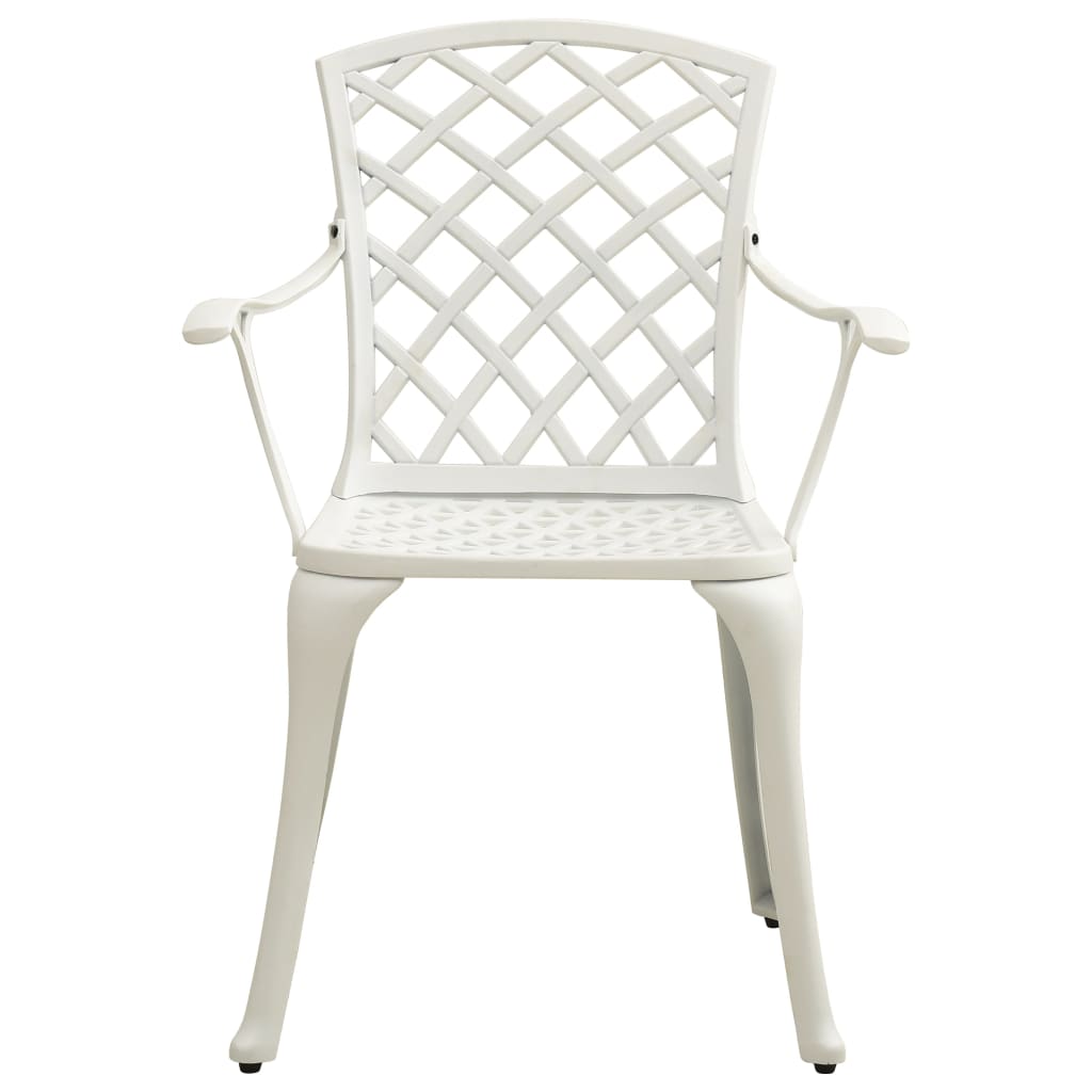 3-dijelni bistro set od lijevanog aluminija bijeli