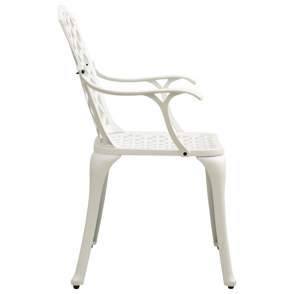 3-dijelni bistro set od lijevanog aluminija bijeli