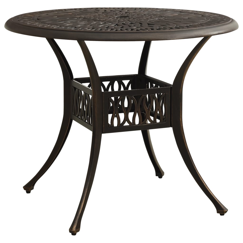 5-dijelni bistro set od lijevanog aluminija brončani