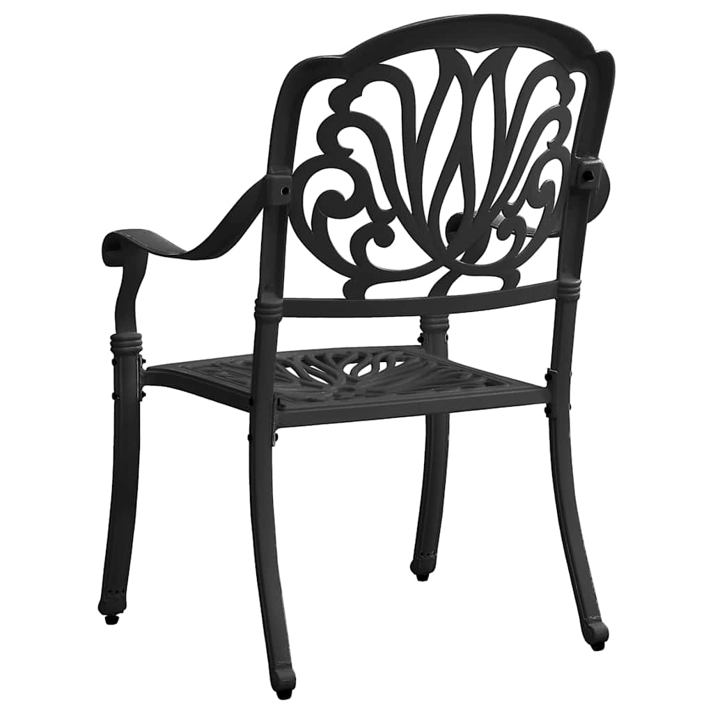 5-dijelni bistro set od lijevanog aluminija crni